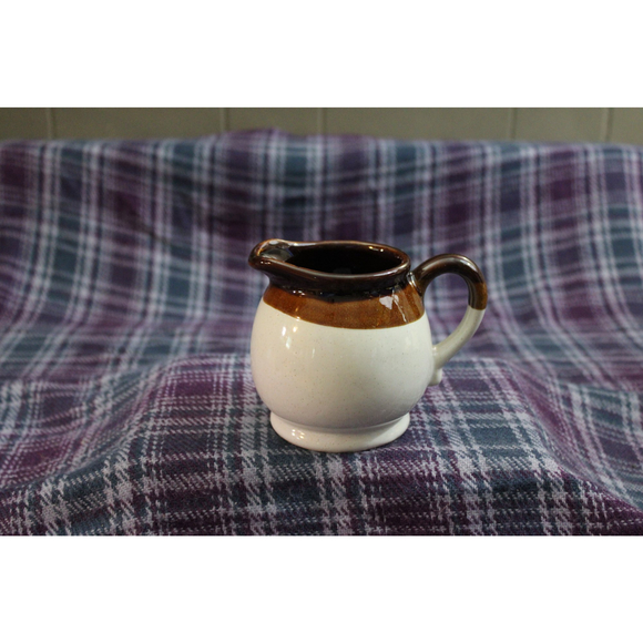 Vintage Brown Stripe Ceramic Pitcher Creamer - Picture 4 of 8